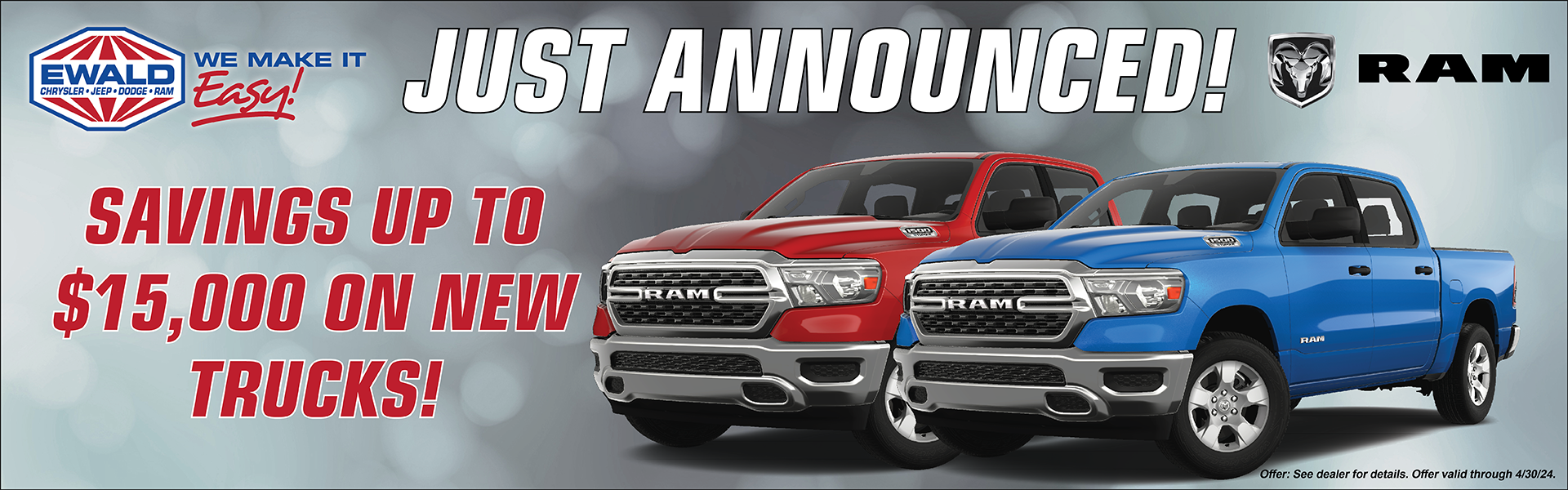 Save up to $15,000 on New Trucks!